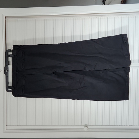 American eagle black stretch khaki soft chino wide leg cropped capri 12 - Picture 3 of 7